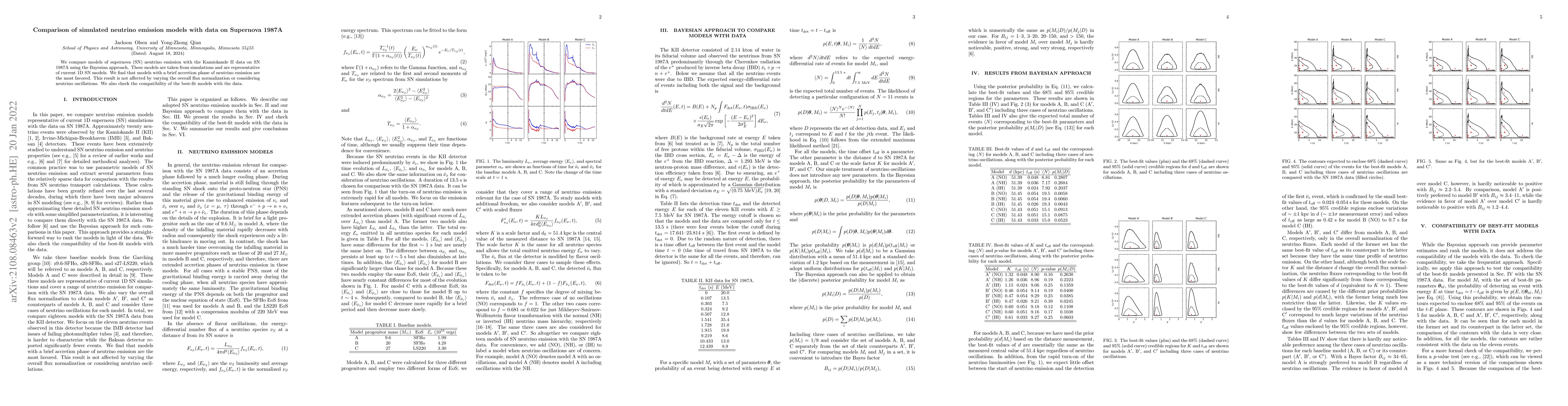 Thumbnail for Comparison of simulated neutrino emission models with data on Supernova
  1987A