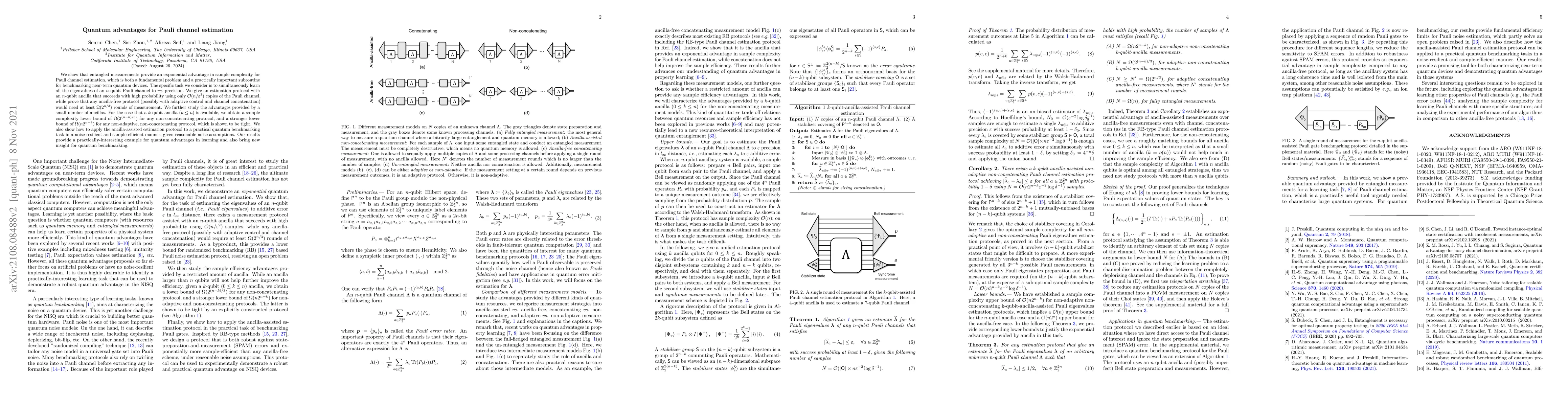 Thumbnail for Quantum advantages for Pauli channel estimation
