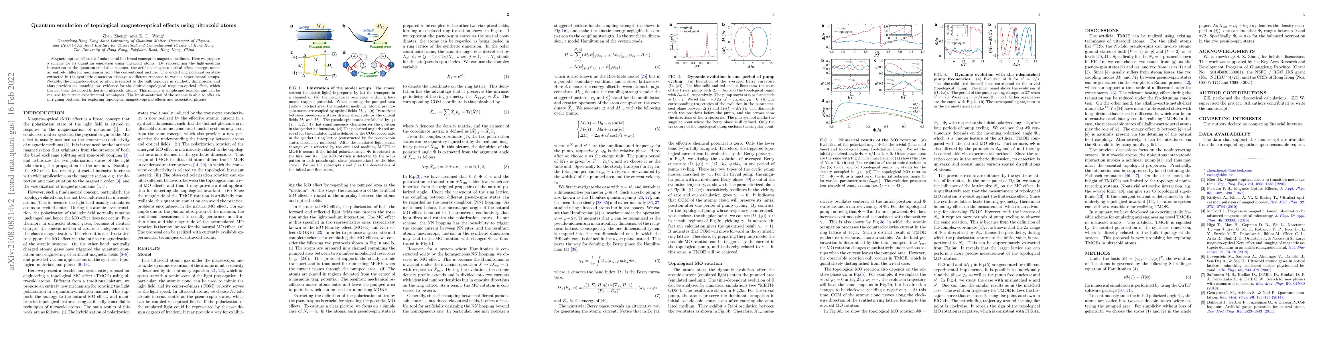 Thumbnail for Quantum emulation of topological magneto-optical effects using ultracold
  atoms
