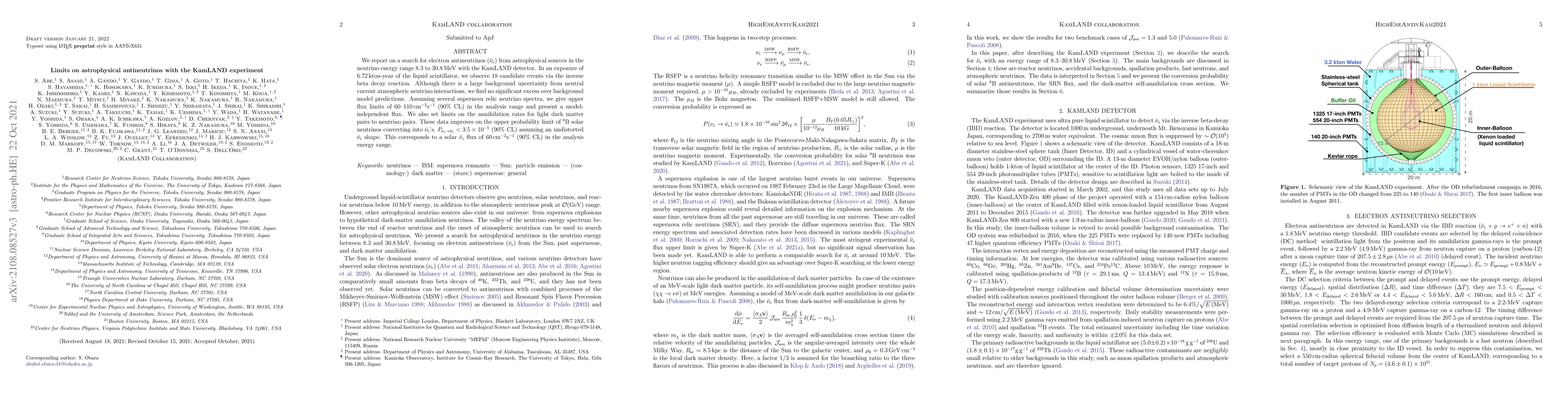 Thumbnail for Limits on astrophysical antineutrinos with the KamLAND experiment