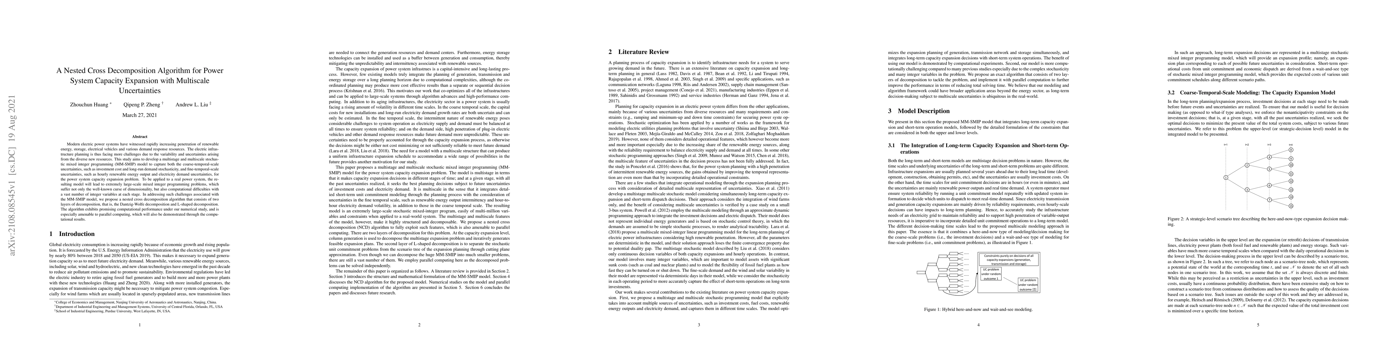 Thumbnail for A Nested Cross Decomposition Algorithm for Power System Capacity
  Expansion with Multiscale Uncertainties