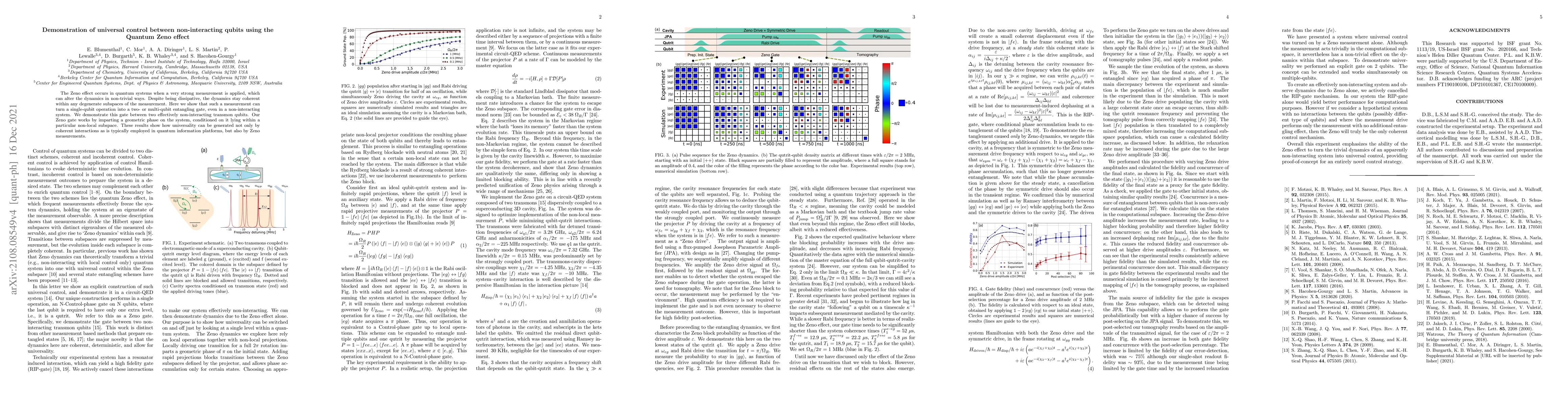 Thumbnail for Demonstration of universal control between non-interacting qubits using
  the Quantum Zeno effect