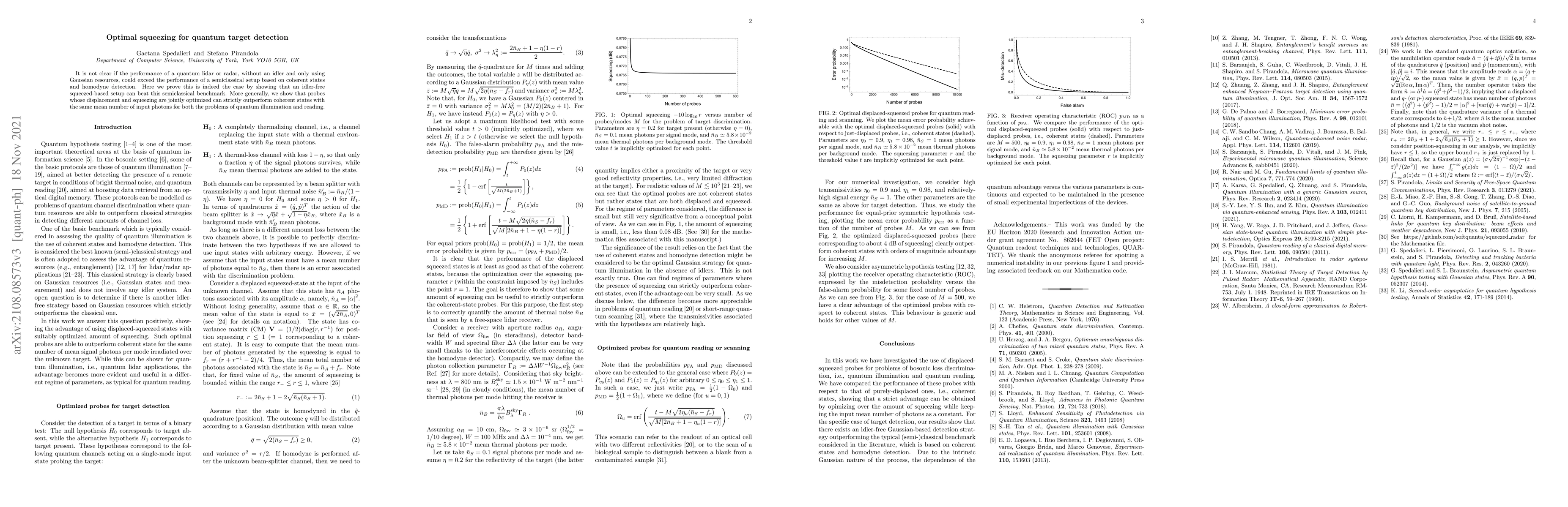 Thumbnail for Optimal squeezing for quantum target detection