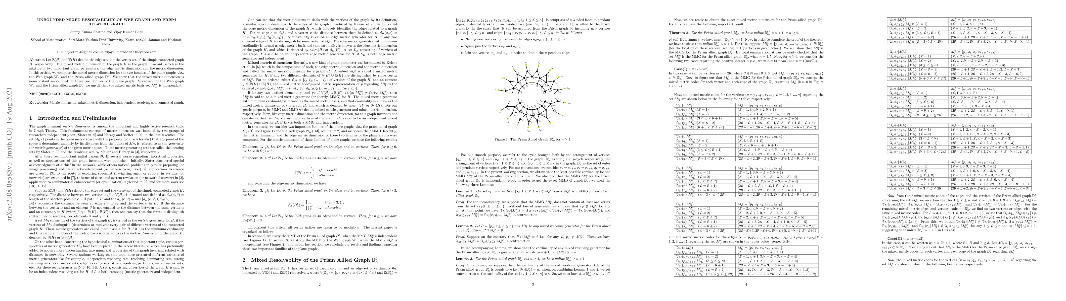 Thumbnail for Unbounded Mixed Resolvability of Web Graph and Prism Related Graph