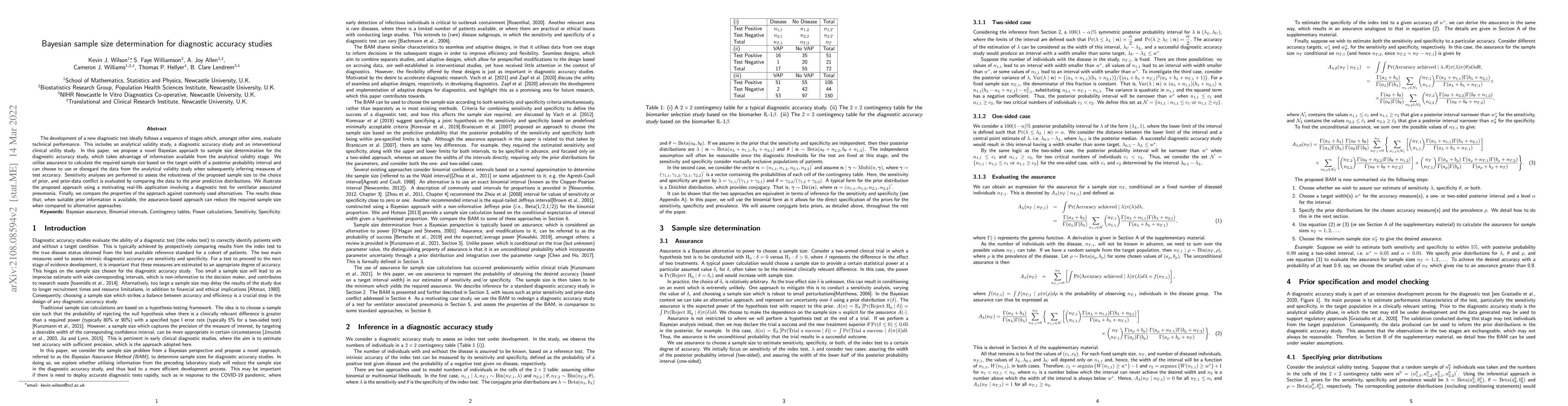 Thumbnail for Bayesian sample size determination for diagnostic accuracy studies