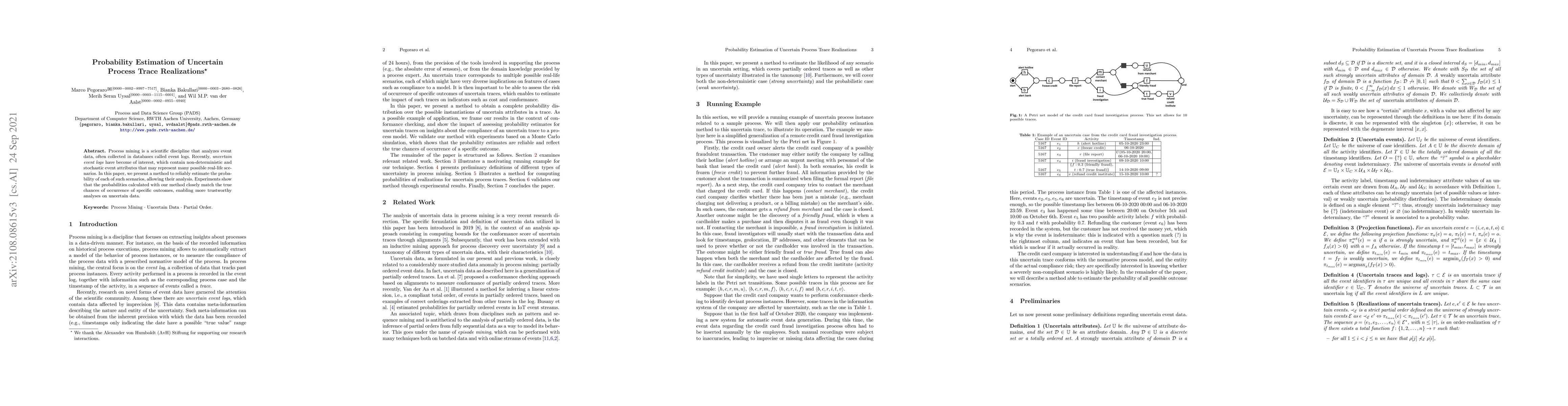 Thumbnail for Probability Estimation of Uncertain Process Trace Realizations