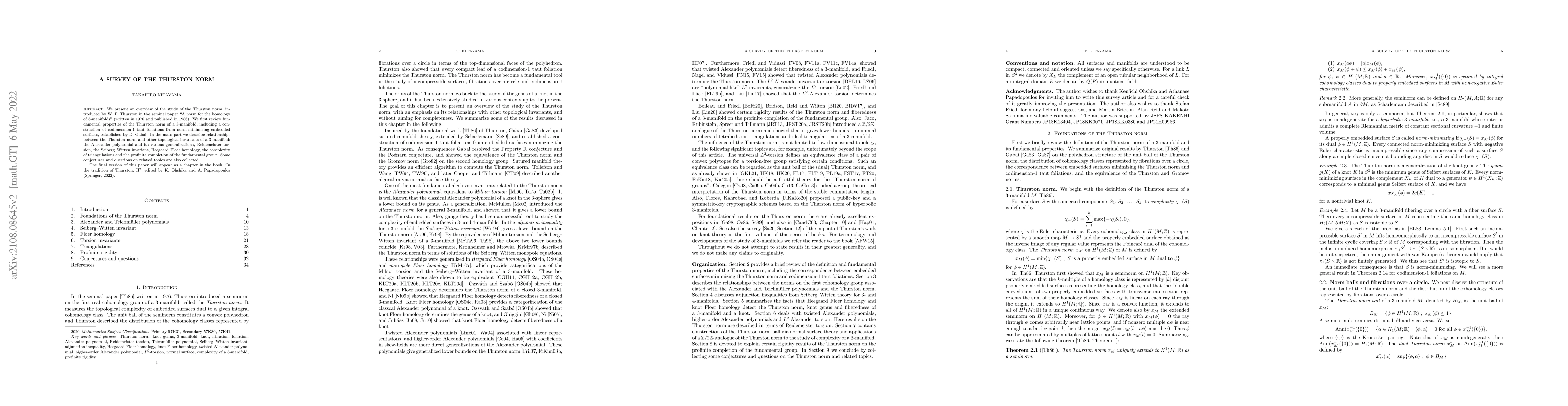 Thumbnail for A survey of the Thurston norm