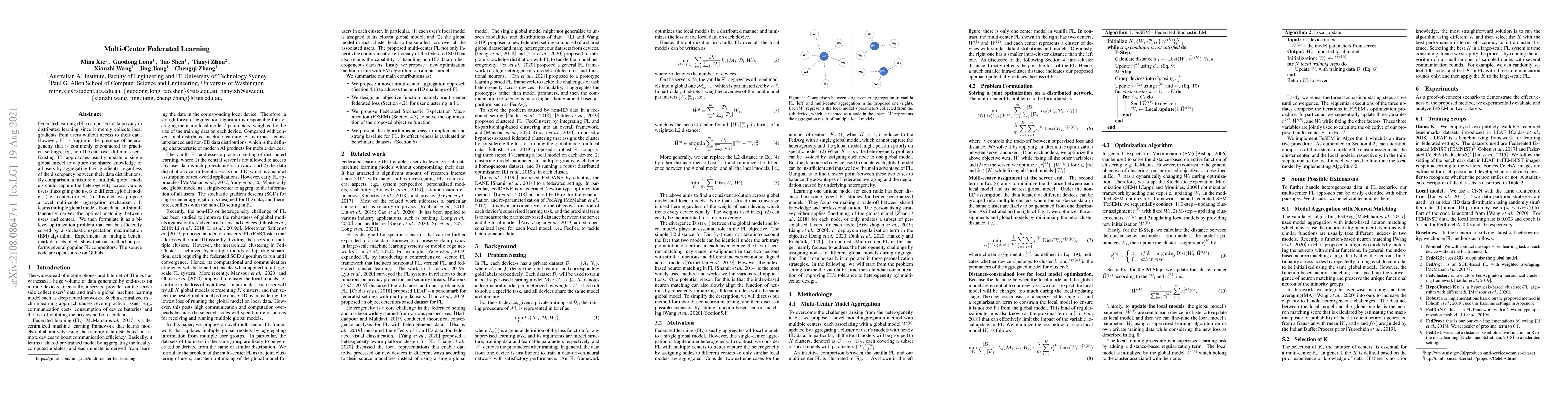 Thumbnail for Multi-Center Federated Learning: Clients Clustering for Better
  Personalization