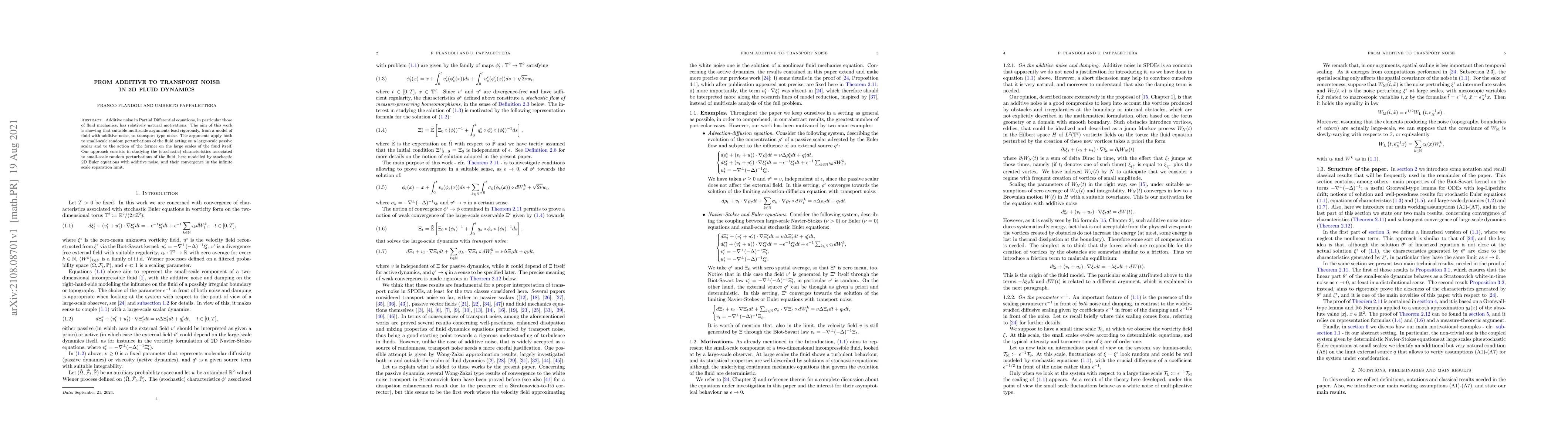 Thumbnail for From additive to transport noise in 2D fluid dynamics