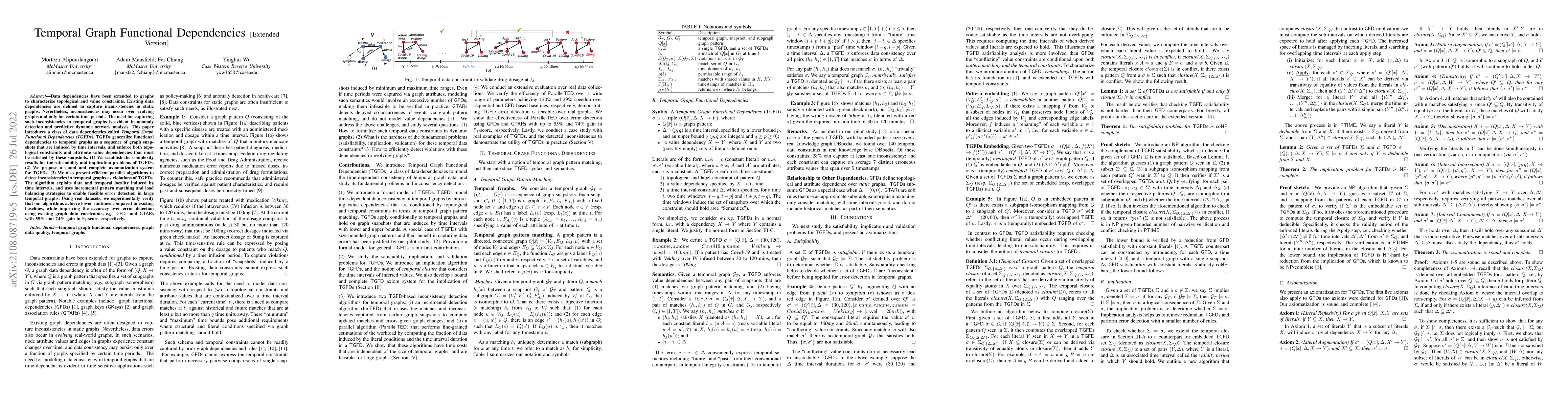 Thumbnail for Temporal Graph Functional Dependencies [Extended Version]