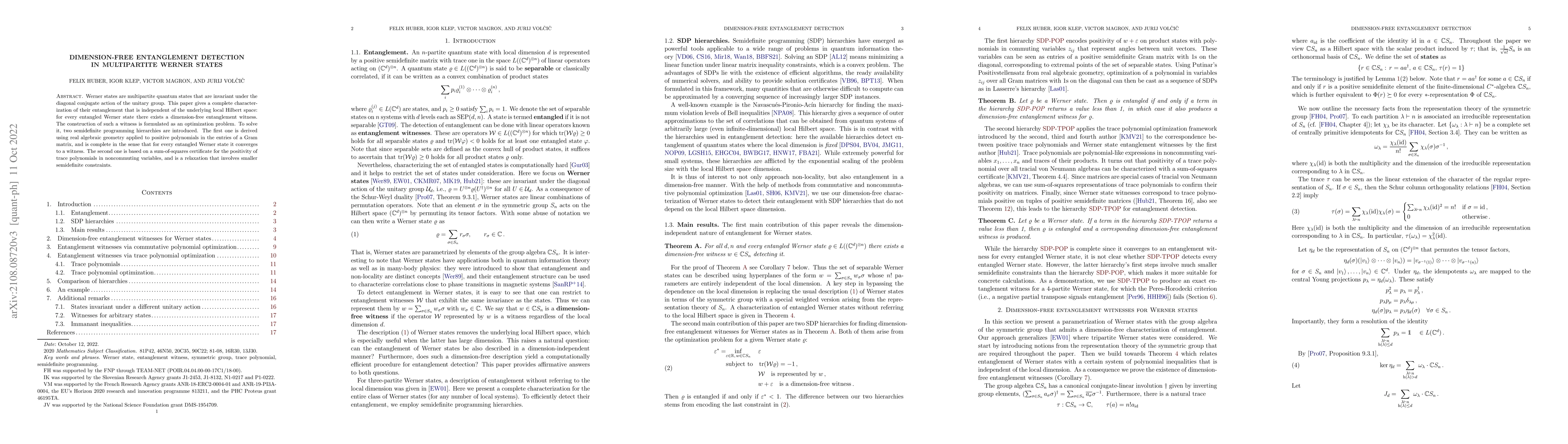 Thumbnail for Dimension-free entanglement detection in multipartite Werner states