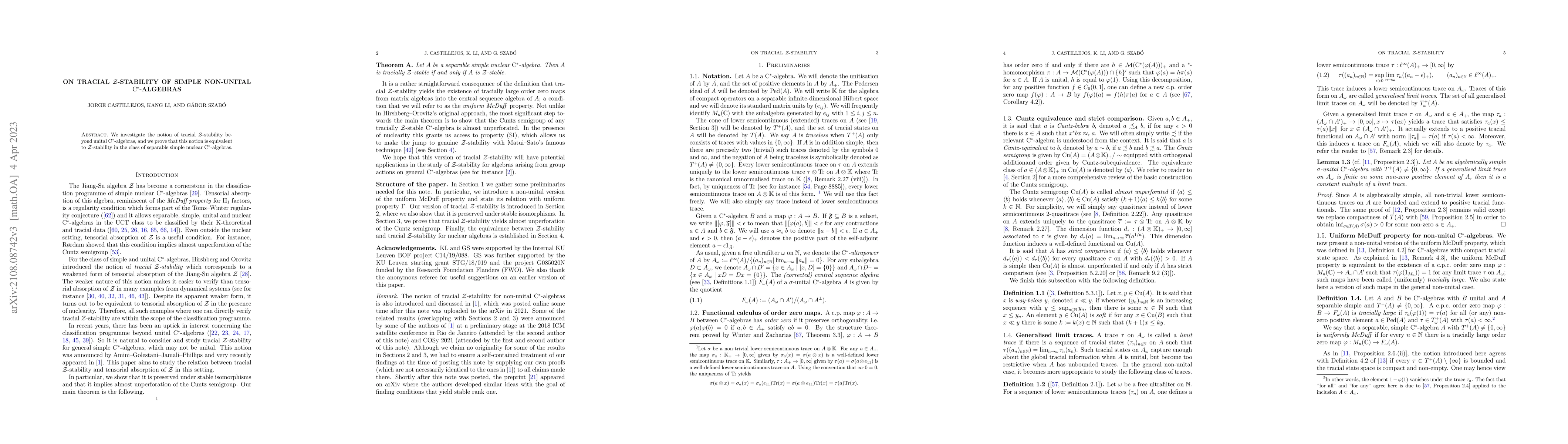 Thumbnail for On tracial $\mathcal Z$-stability of simple non-unital C*-algebras
