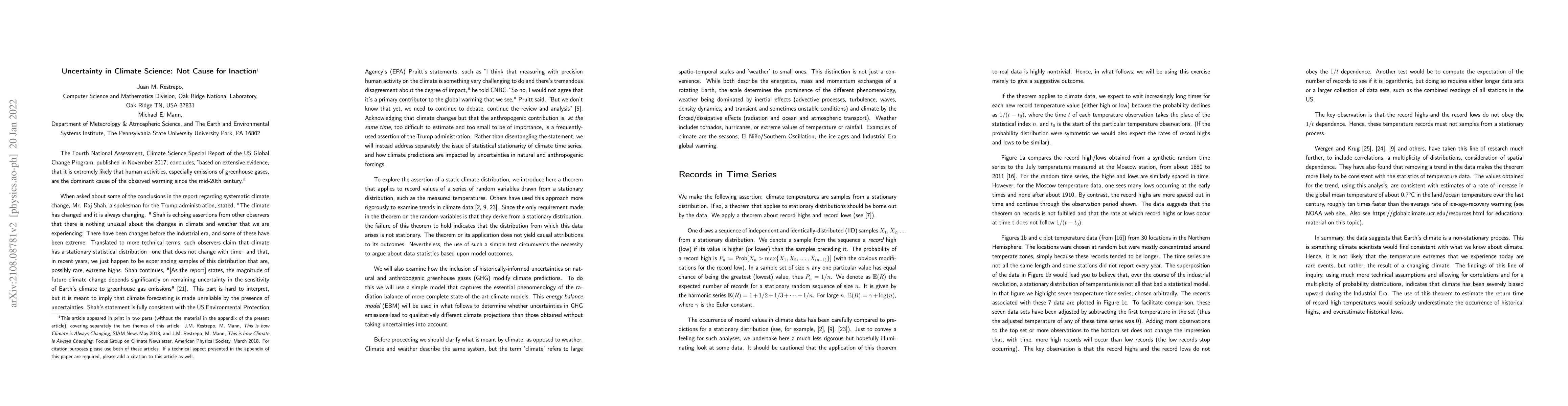 Thumbnail for Uncertainty in Climate Science: Not Cause for Inaction