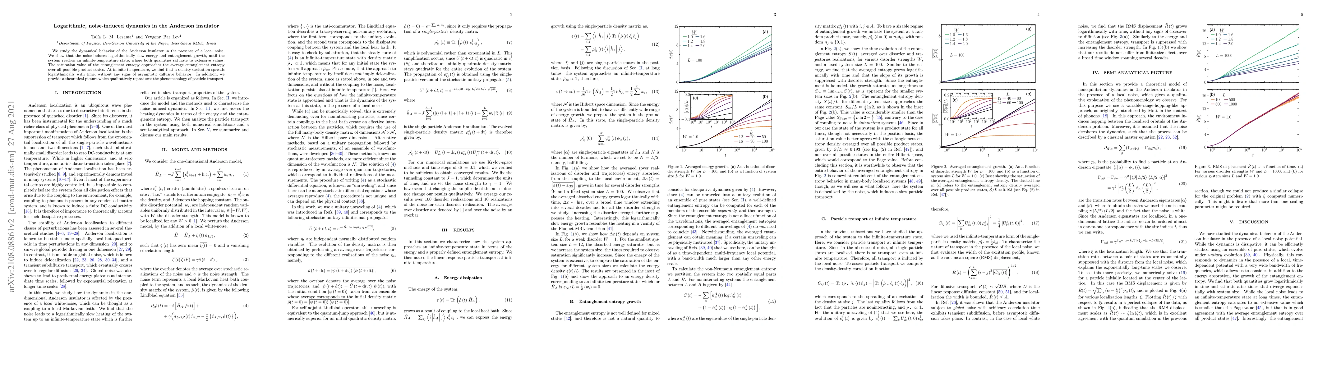 Thumbnail for Logarithmic, noise-induced dynamics in the Anderson insulator