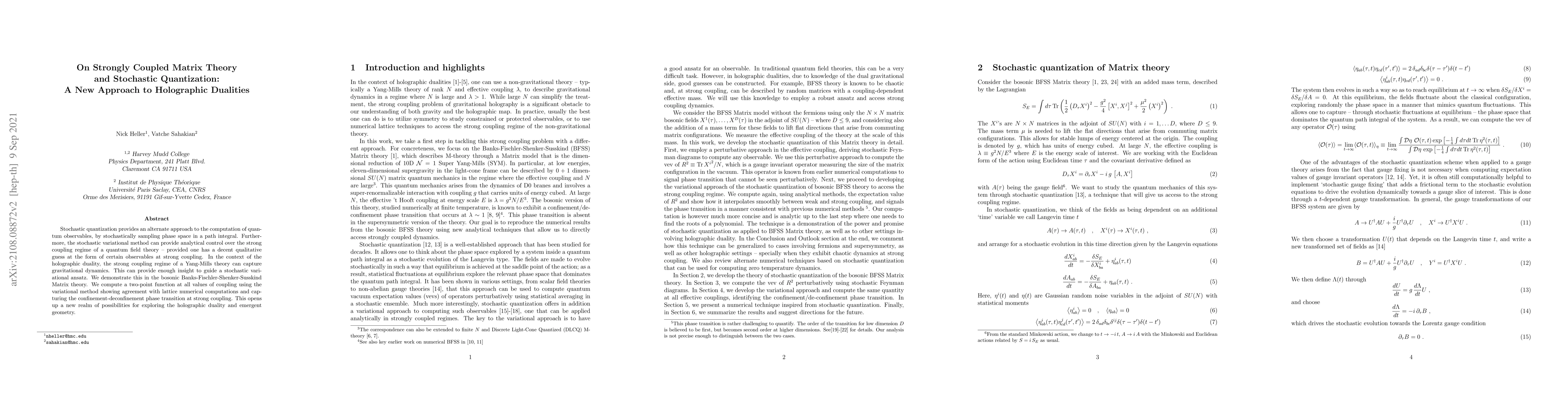 Thumbnail for On Strongly Coupled Matrix Theory and Stochastic Quantization: A New
  Approach to Holographic Dualities