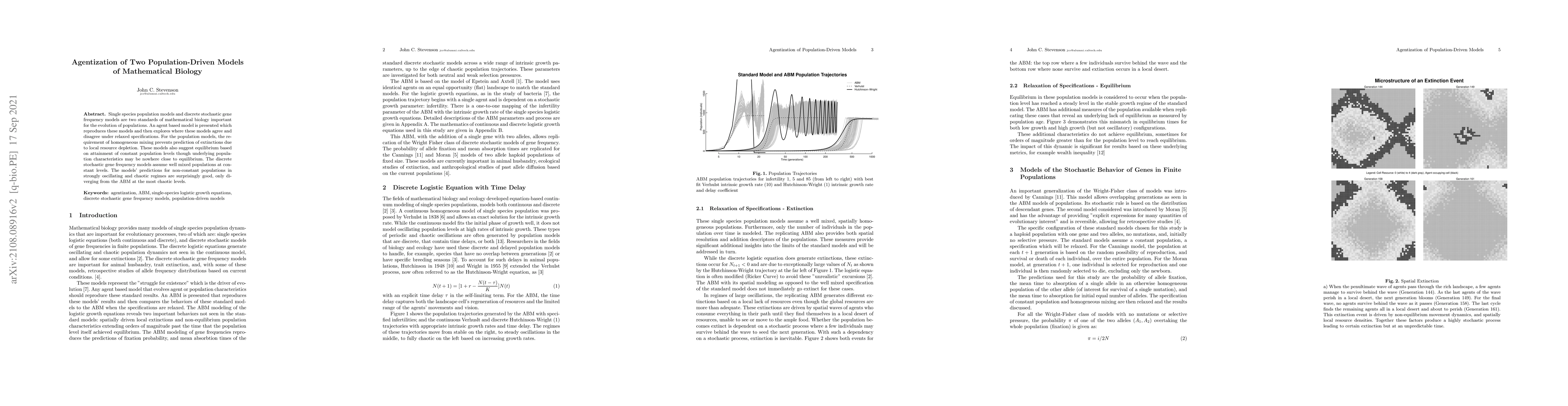Thumbnail for Agentization of Two Population-Driven Models of Mathematical Biology