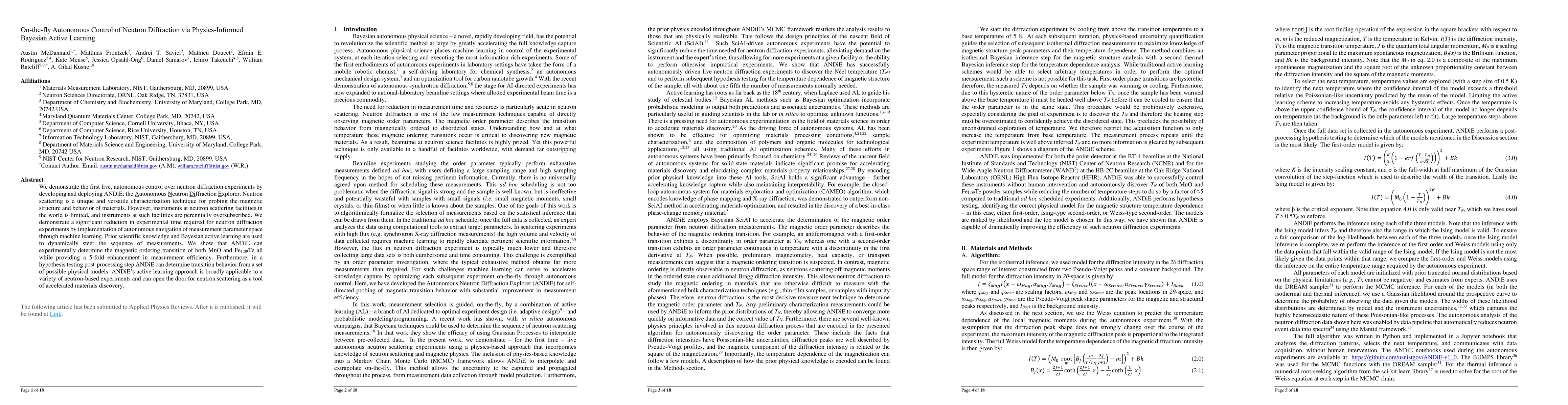 Thumbnail for On-the-fly Autonomous Control of Neutron Diffraction via
  Physics-Informed Bayesian Active Learning