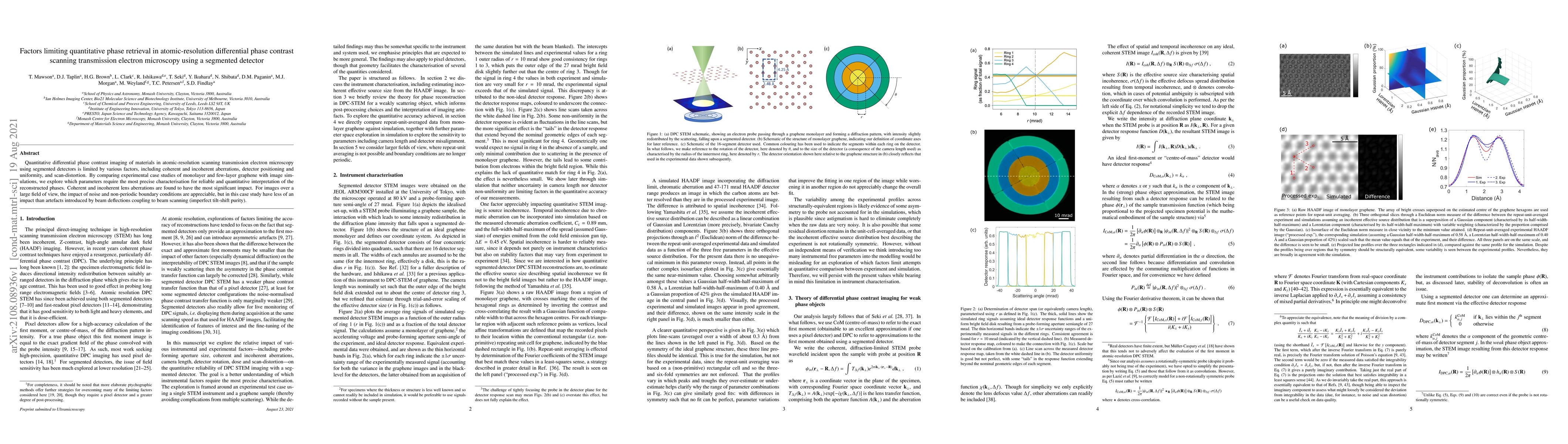 Thumbnail for Factors limiting quantitative phase retrieval in atomic-resolution
  differential phase contrast scanning transmission electron microscopy using a
  segmented detector