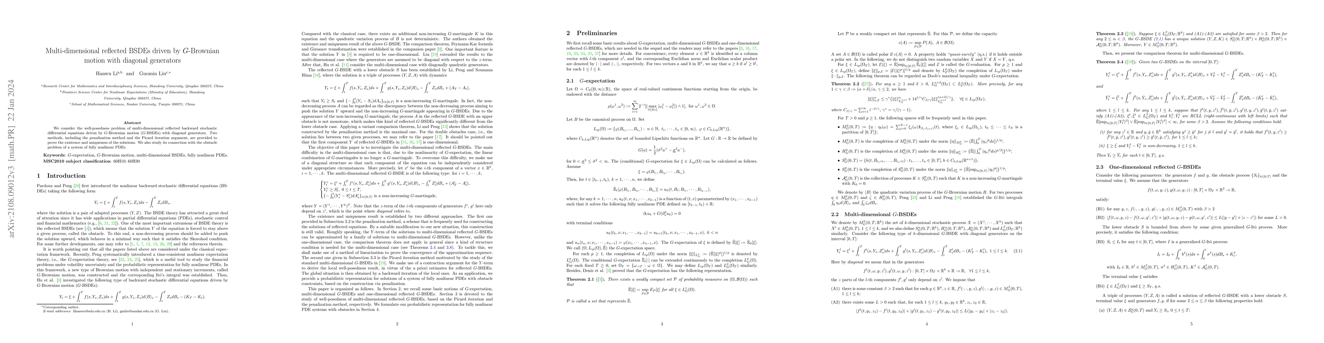 Thumbnail for Multi-dimensional reflected BSDEs driven by $G$-Brownian motion with
  diagonal generators