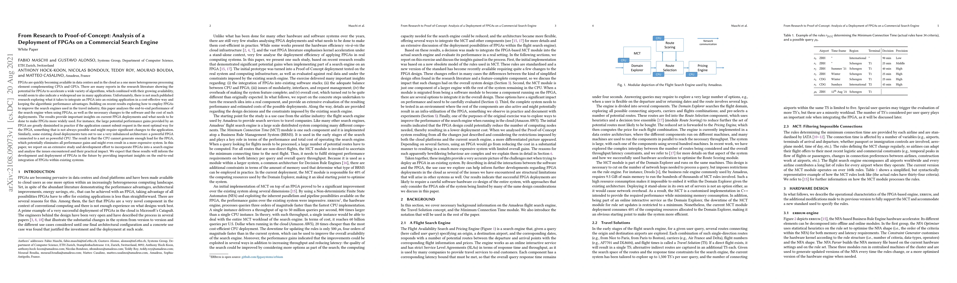 Thumbnail for From Research to Proof-of-Concept: Analysis of a Deployment of FPGAs on
  a Commercial Search Engine
