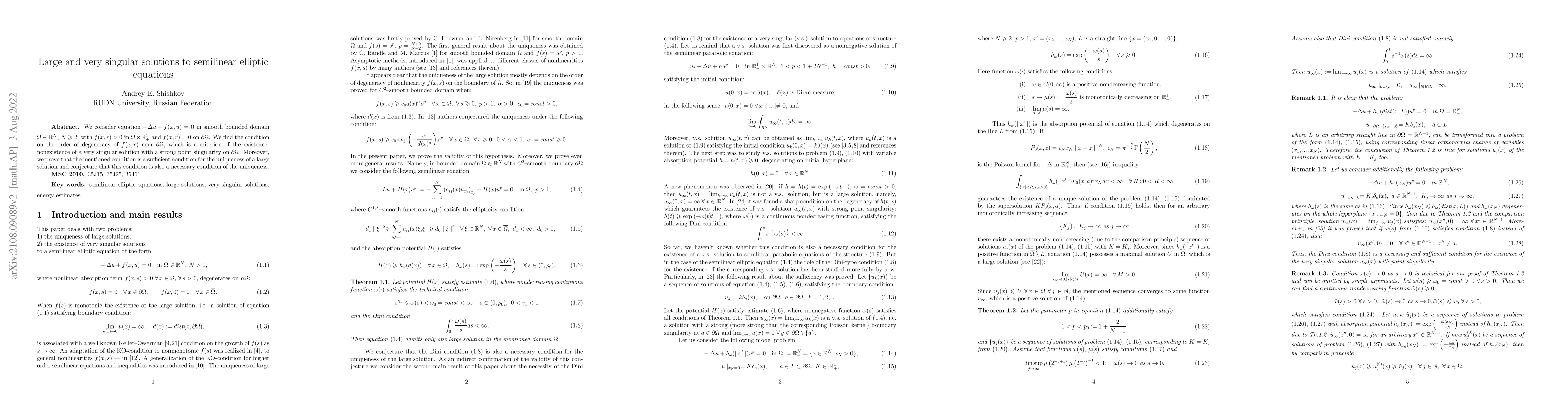 Thumbnail for Large and very singular solutions to semilinear elliptic equations