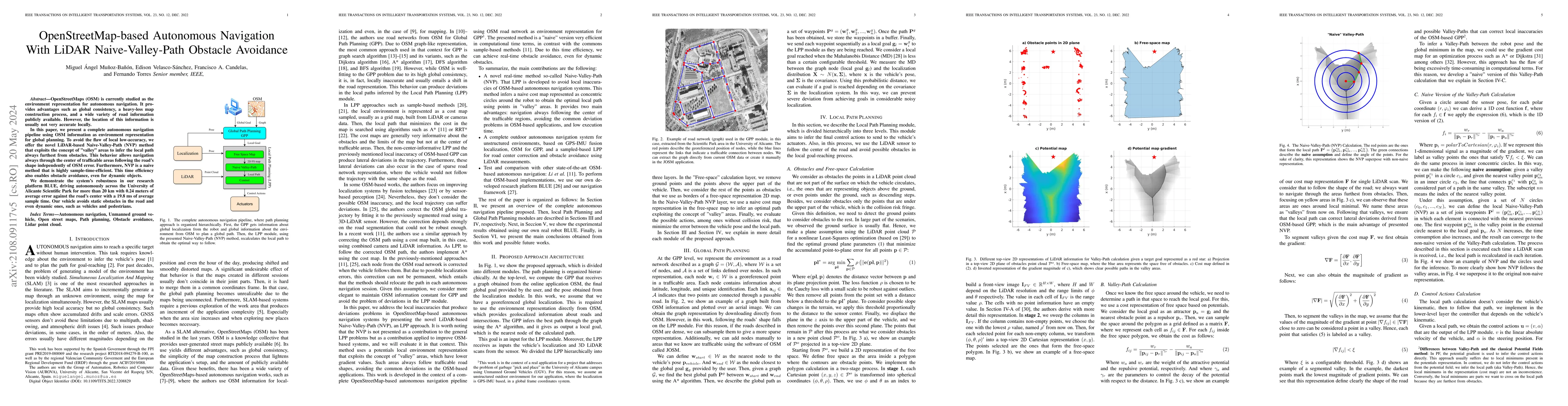 Thumbnail for OpenStreetMap-based Autonomous Navigation With LiDAR Naive-Valley-Path
  Obstacle Avoidance