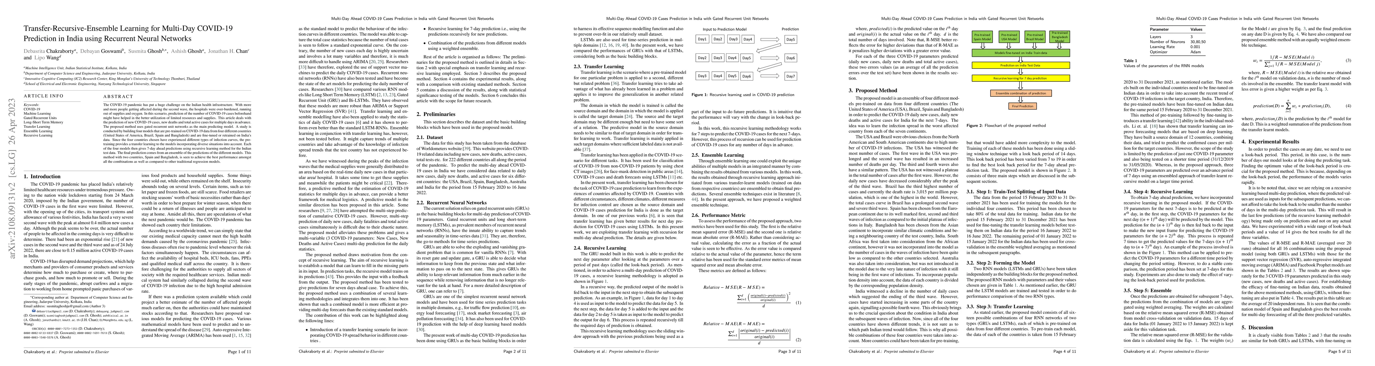 Thumbnail for Transfer-Recursive-Ensemble Learning for Multi-Day COVID-19 Prediction
  in India using Recurrent Neural Networks