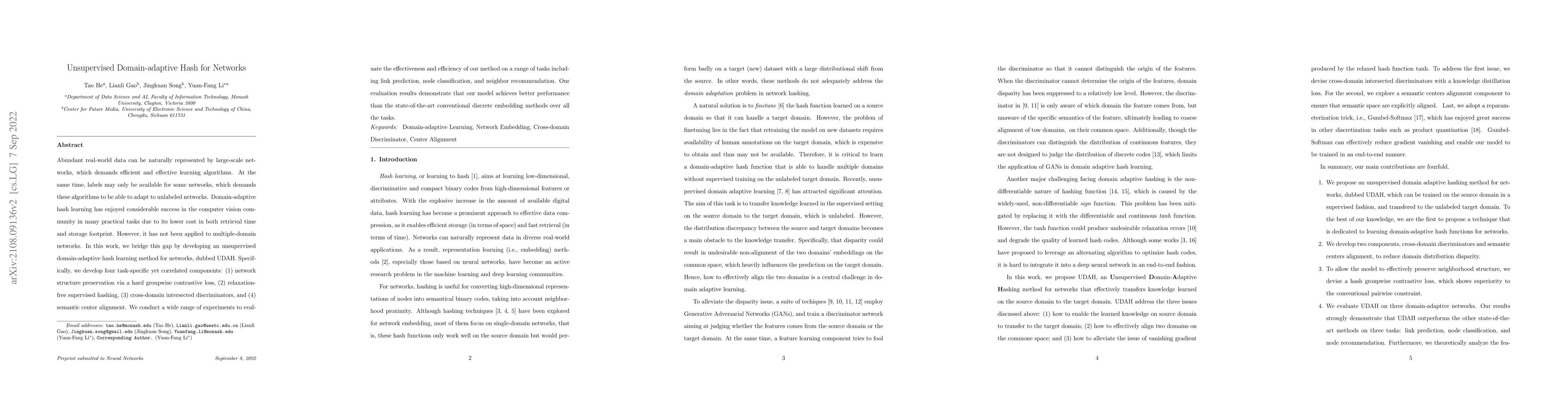 Thumbnail for Unsupervised Domain-adaptive Hash for Networks