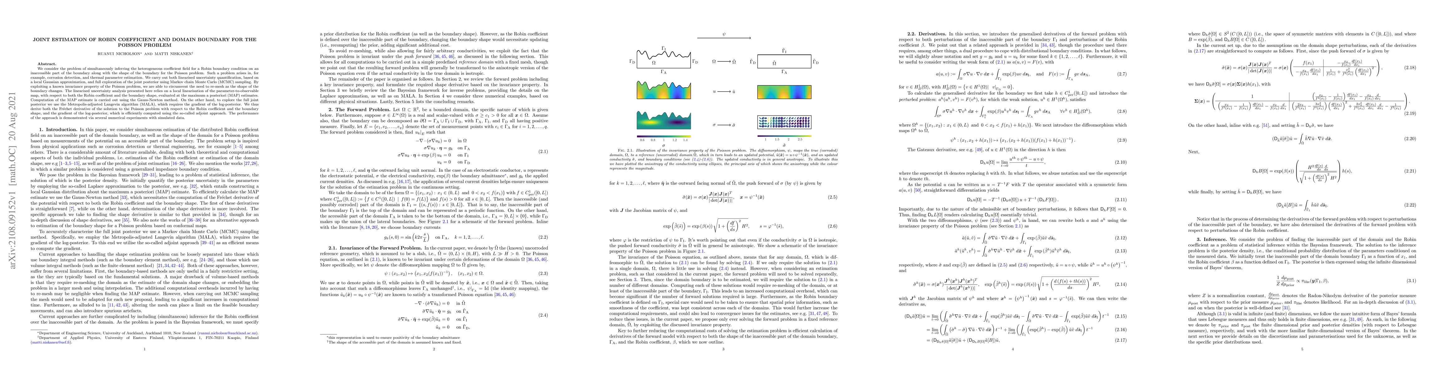 Thumbnail for Joint Estimation of Robin Coefficient and Domain Boundary for the
  Poisson Problem