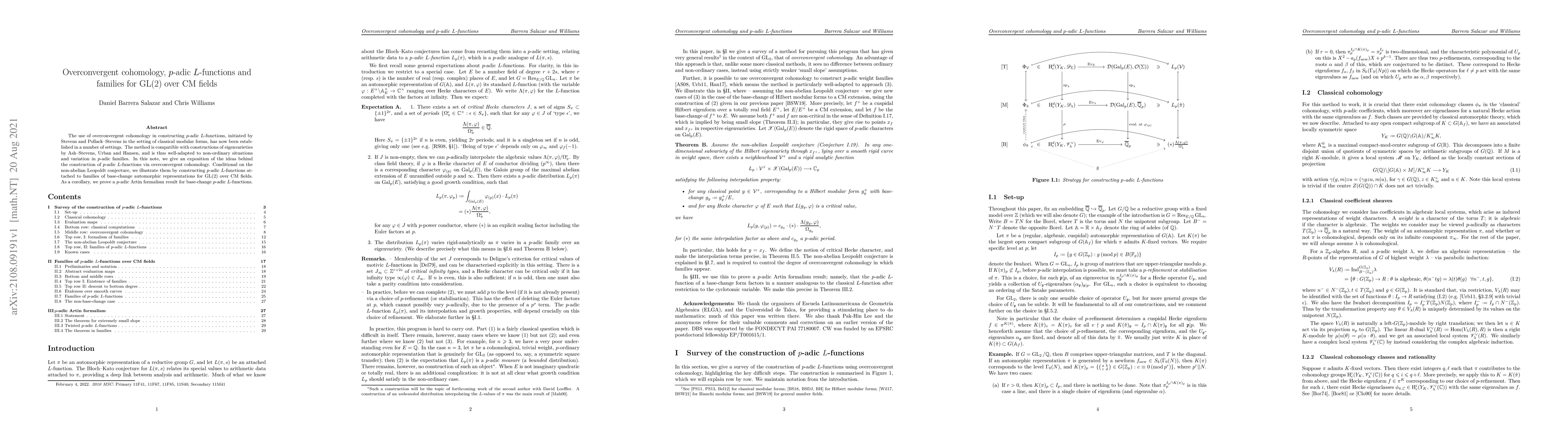 Thumbnail for Overconvergent cohomology, $p$-adic $L$-functions and families for
  $\mathrm{GL}(2)$ over CM fields