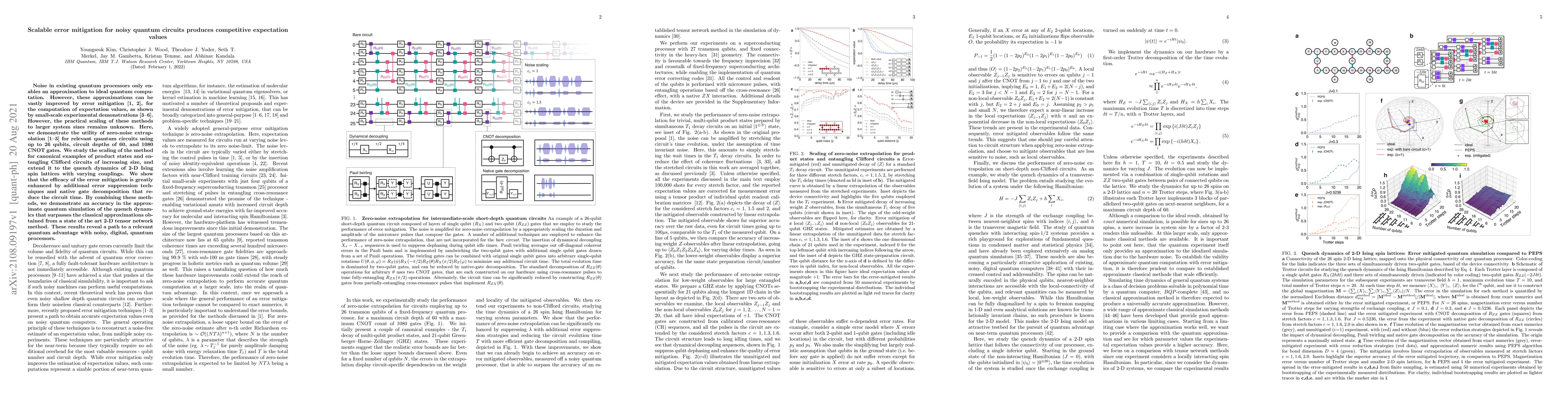 Thumbnail for Scalable error mitigation for noisy quantum circuits produces
  competitive expectation values