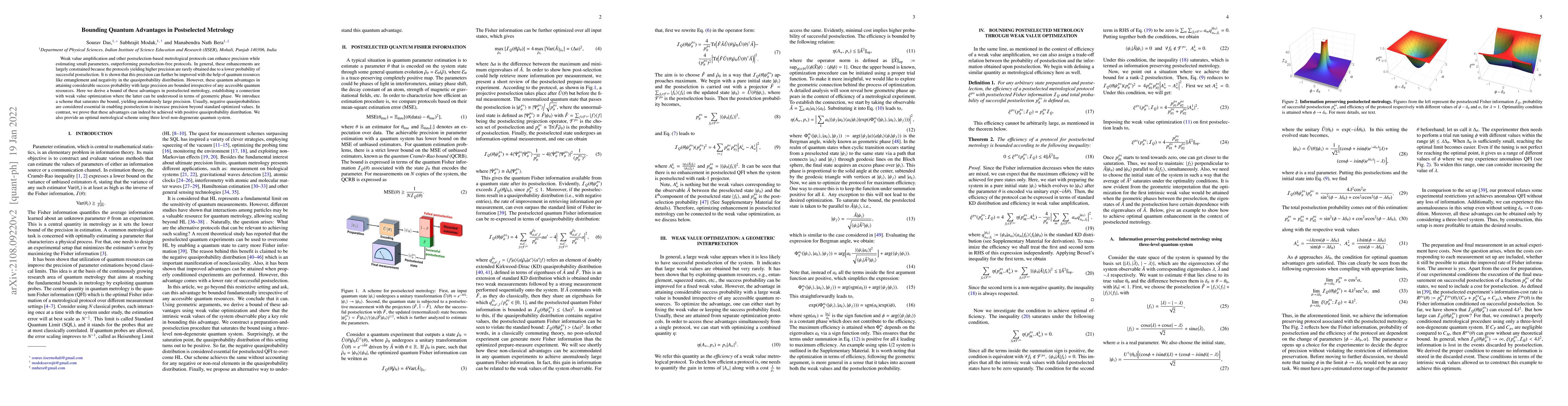 Thumbnail for Bounding Quantum Advantages in Postselected Metrology