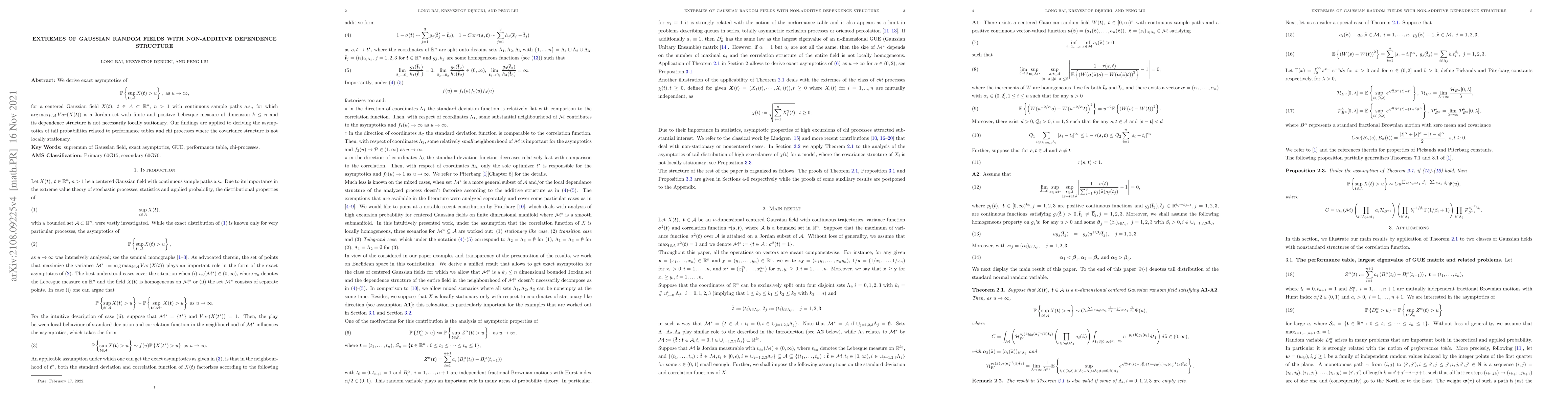 Thumbnail for Extremes of Gaussian random fields with non-additive dependence
  structure