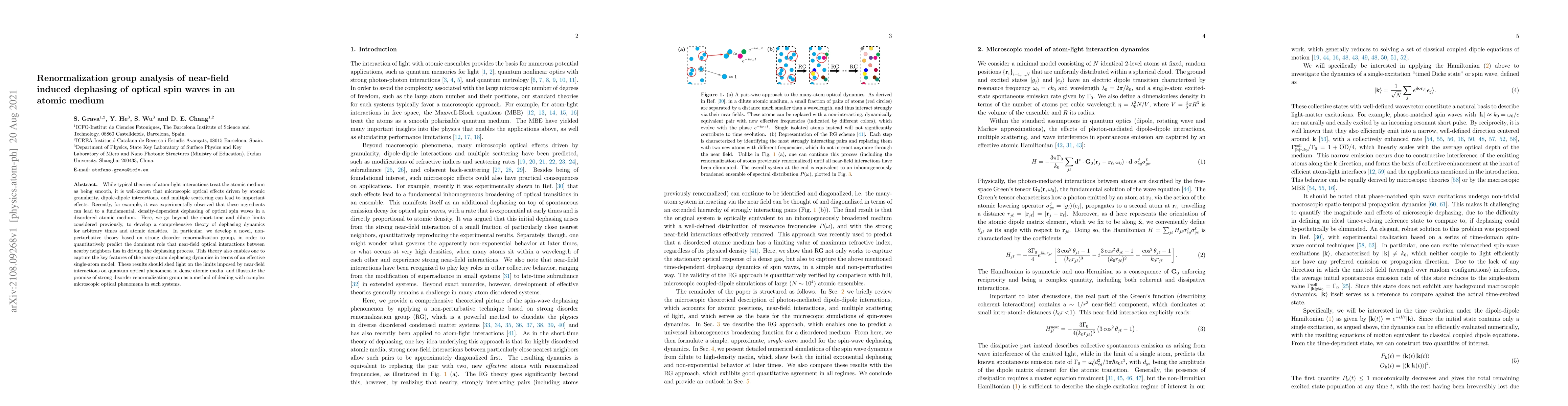 Thumbnail for Renormalization group analysis of near-field induced dephasing of
  optical spin waves in an atomic medium