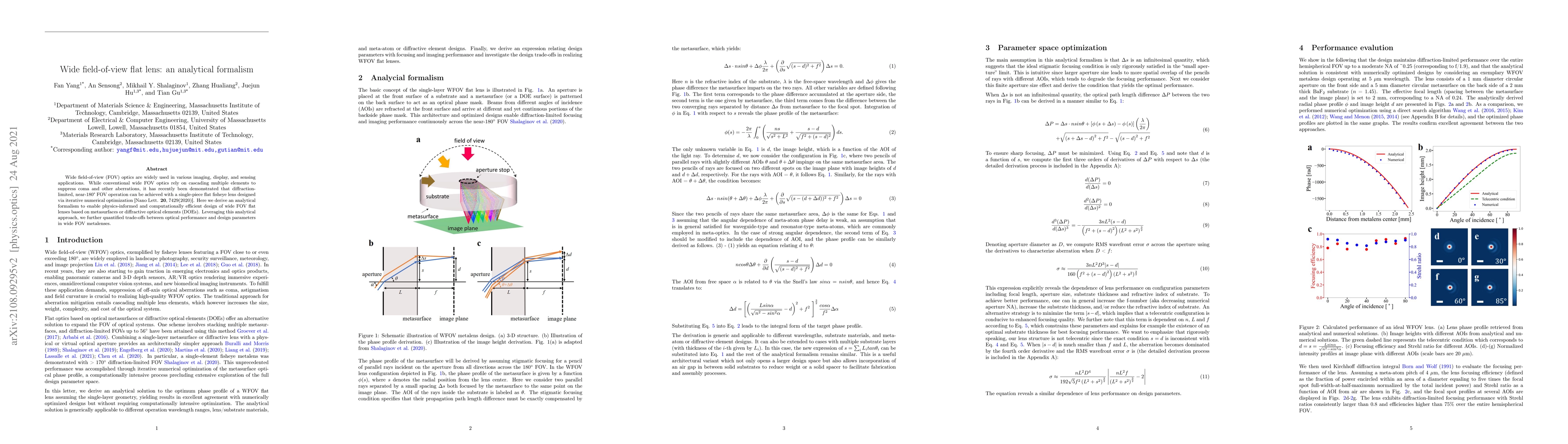 Thumbnail for Wide field-of-view flat lens: an analytical formalism