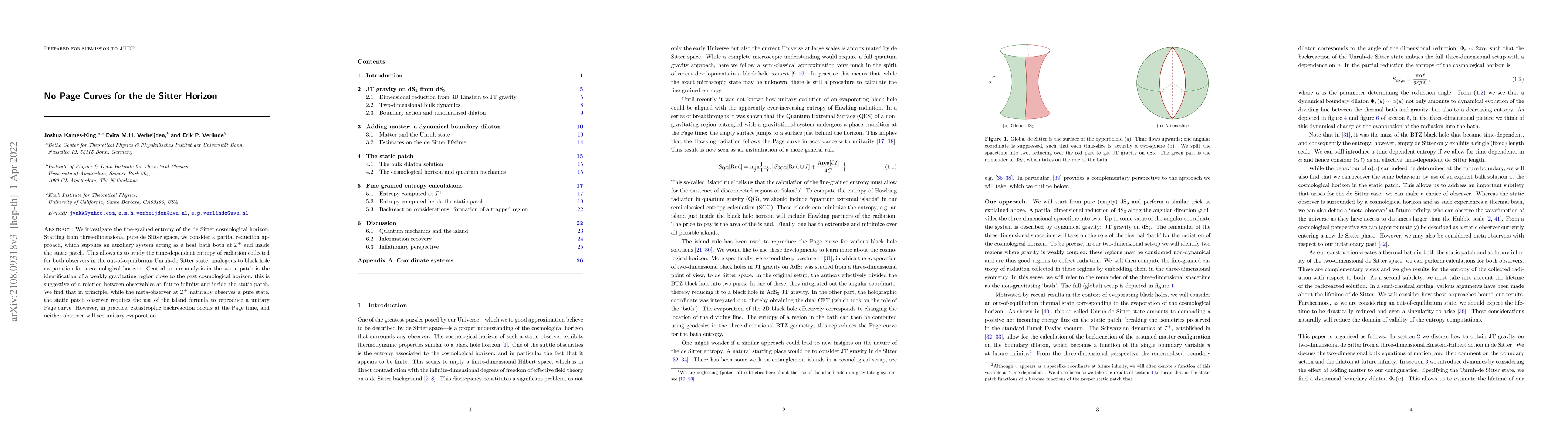 Thumbnail for No Page Curves for the de Sitter Horizon