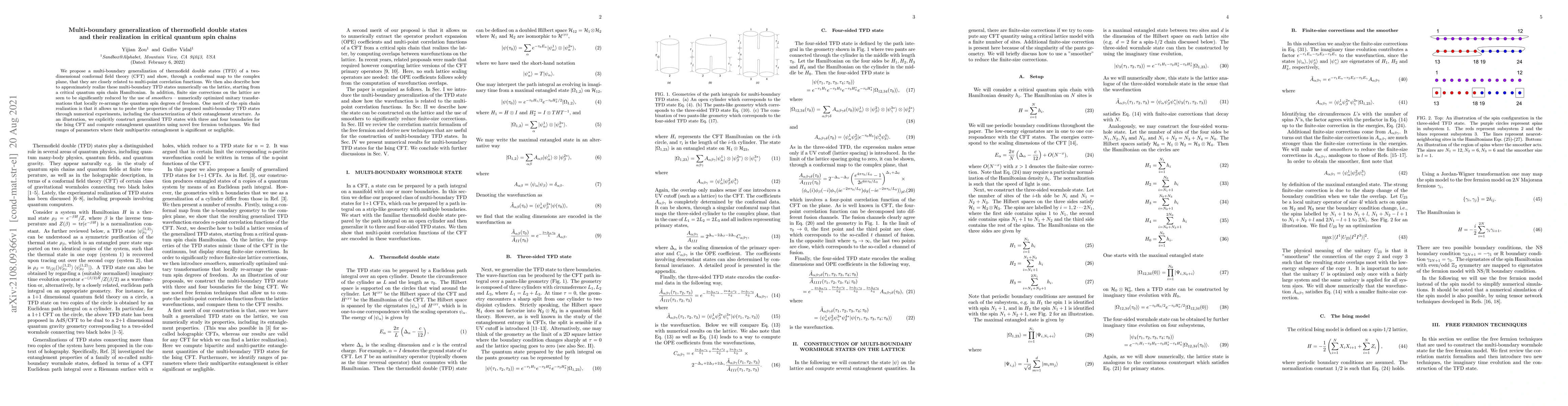 Thumbnail for Multi-boundary generalization of thermofield double states and their
  realization in critical quantum spin chains