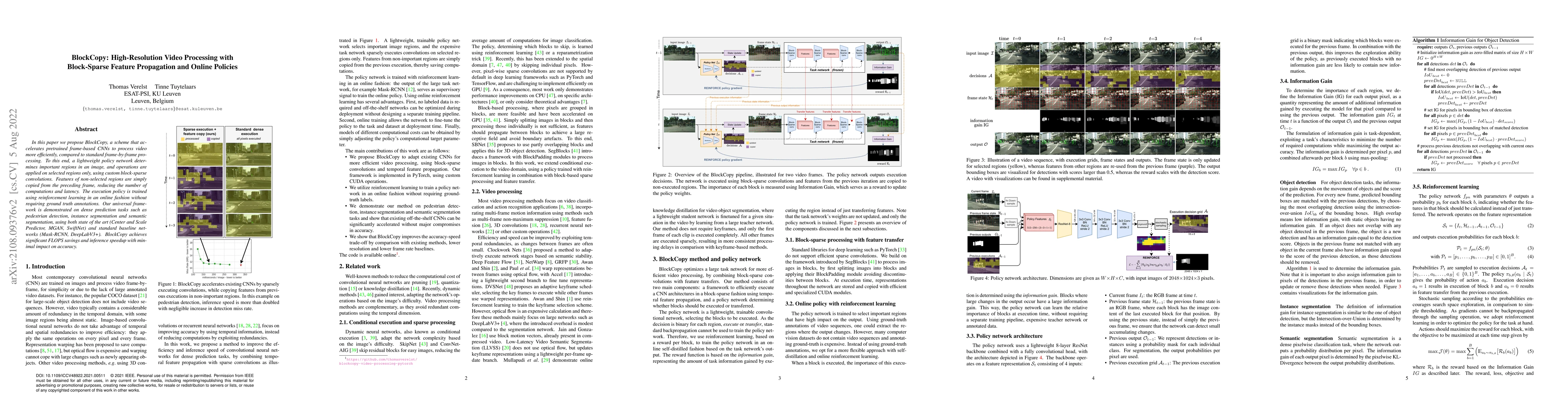 Thumbnail for BlockCopy: High-Resolution Video Processing with Block-Sparse Feature
  Propagation and Online Policies