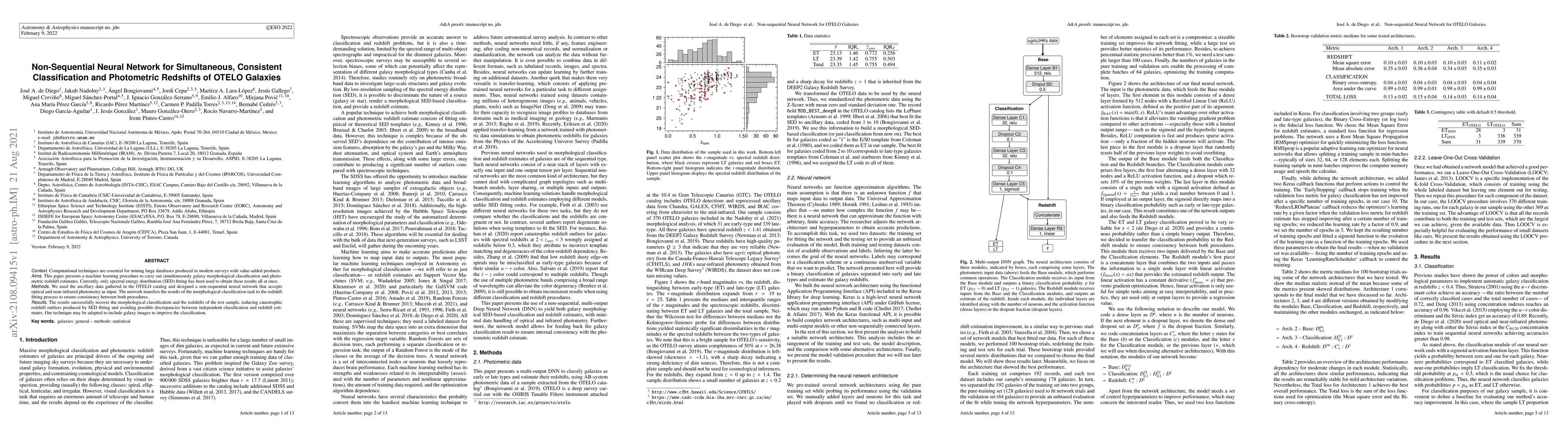 Thumbnail for Non-Sequential Neural Network for Simultaneous, Consistent
  Classification and Photometric Redshifts of OTELO Galaxies