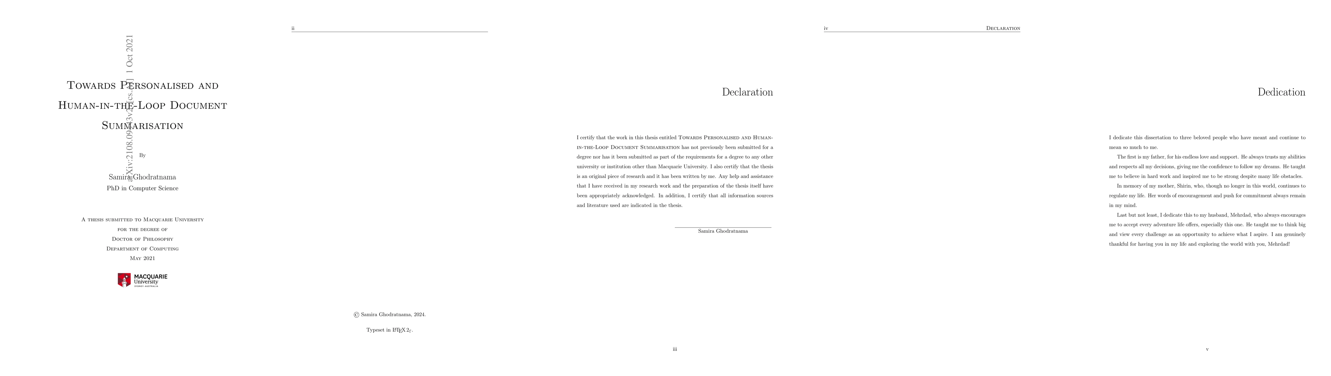 Thumbnail for Towards Personalized and Human-in-the-Loop Document Summarization