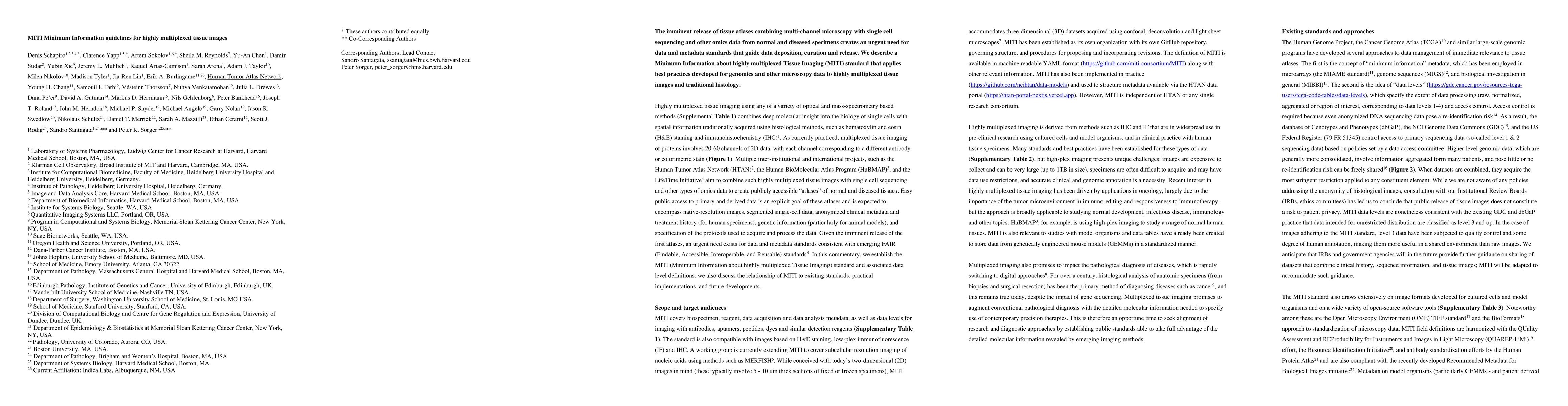 Thumbnail for MITI Minimum Information guidelines for highly multiplexed tissue images