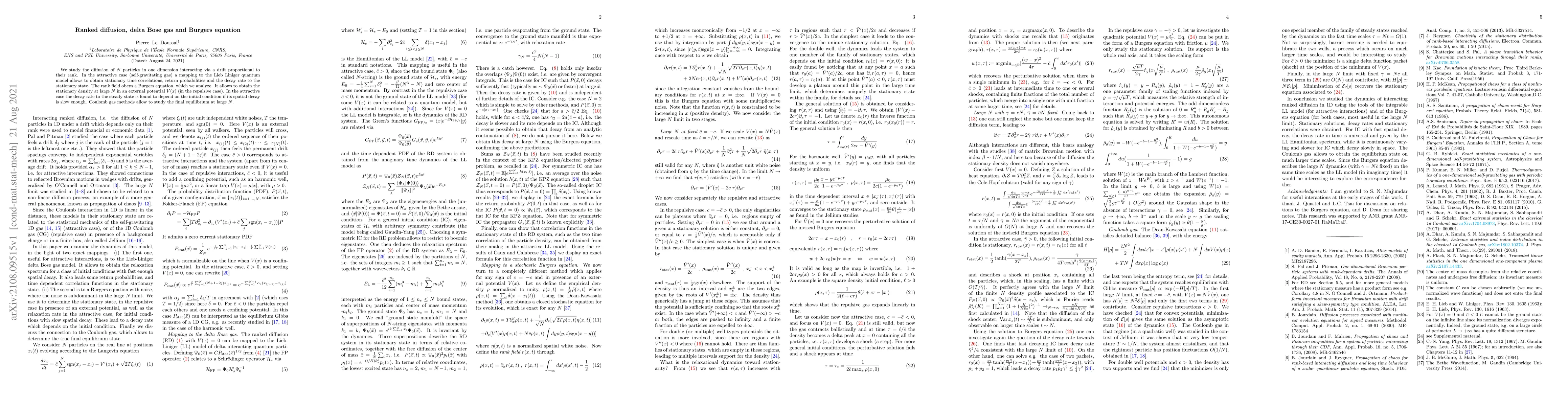 Thumbnail for Ranked diffusion, delta Bose gas and Burgers equation