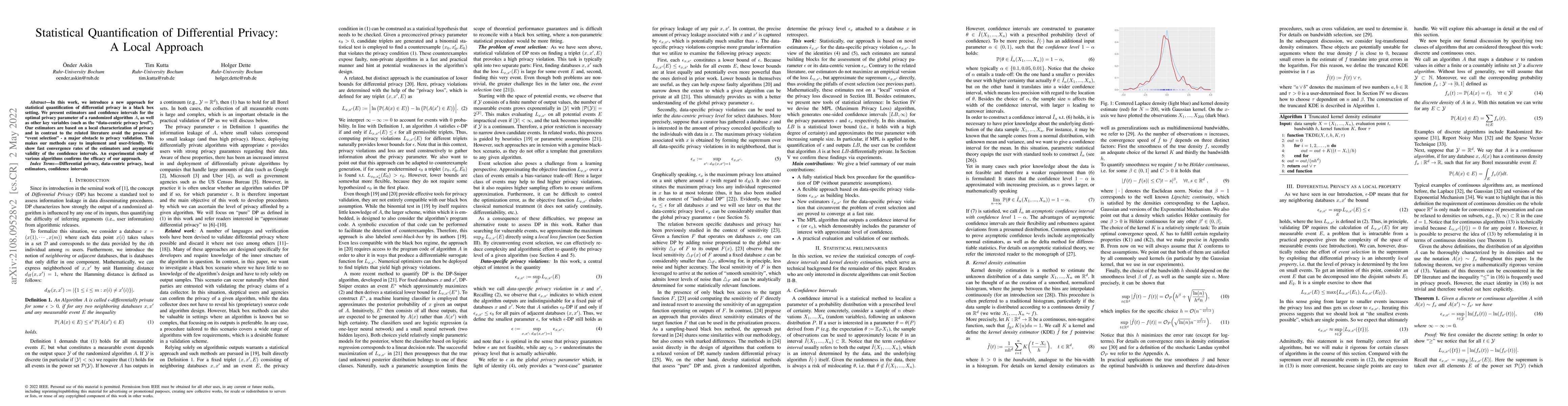 Thumbnail for Statistical Quantification of Differential Privacy: A Local Approach