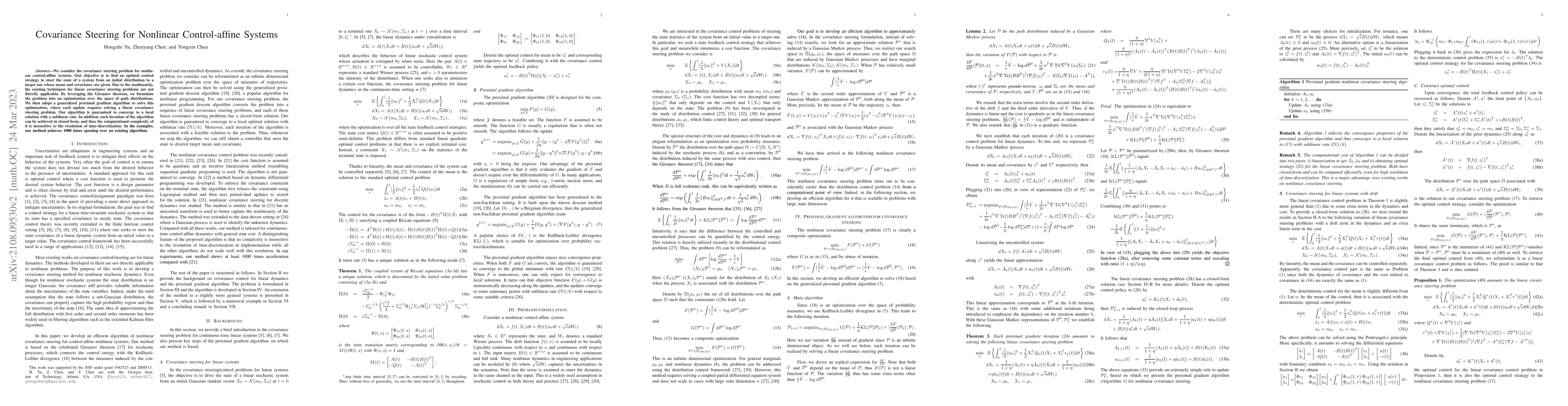 Thumbnail for Covariance Steering for Nonlinear Control-affine Systems