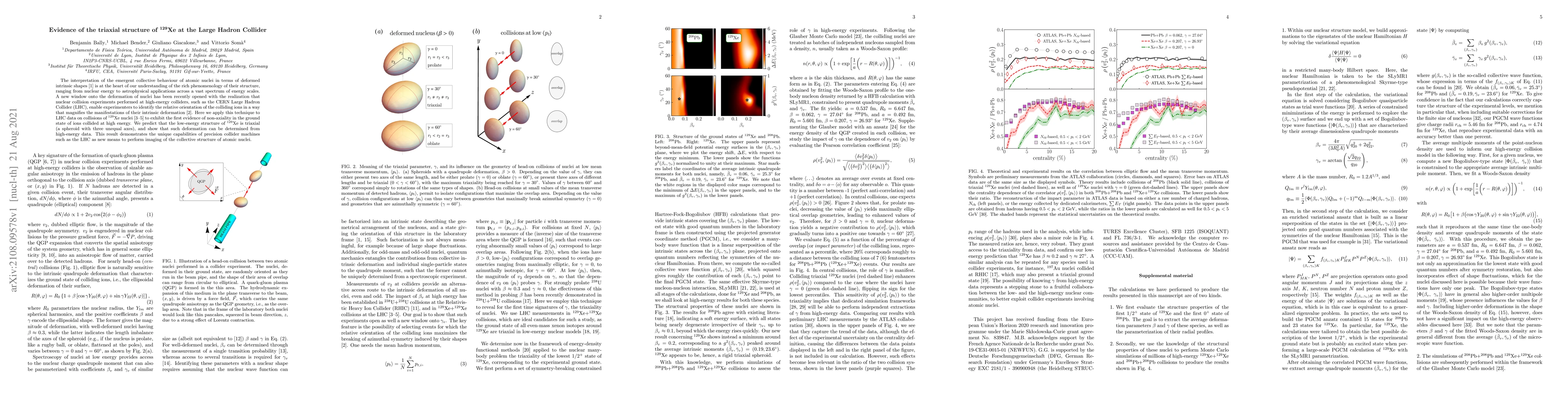 Thumbnail for Evidence of the triaxial structure of $\boldsymbol{^{129}}$Xe at the
  Large Hadron Collider