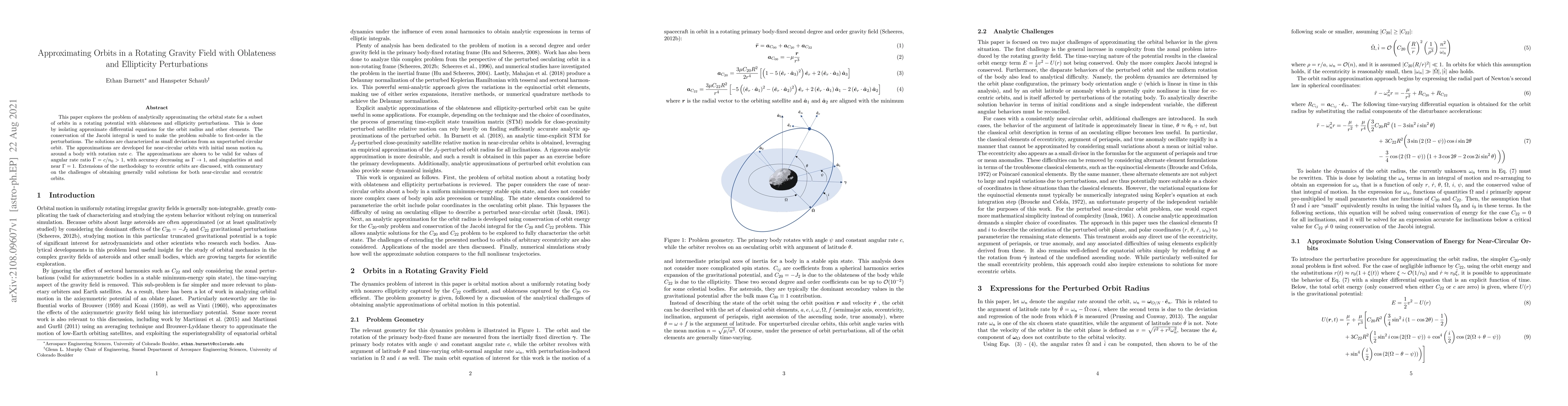 Thumbnail for Approximating Orbits in a Rotating Gravity Field with Oblateness and
  Ellipticity Perturbations