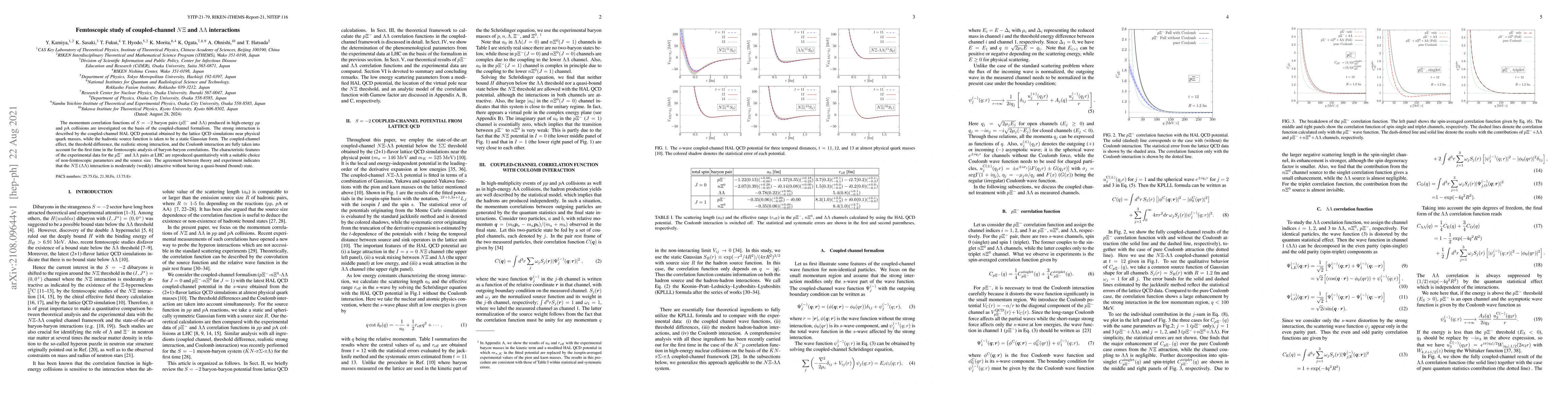 Thumbnail for Femtoscopic study of coupled-channel $N\Xi$ and $\Lambda\Lambda$
  interactions