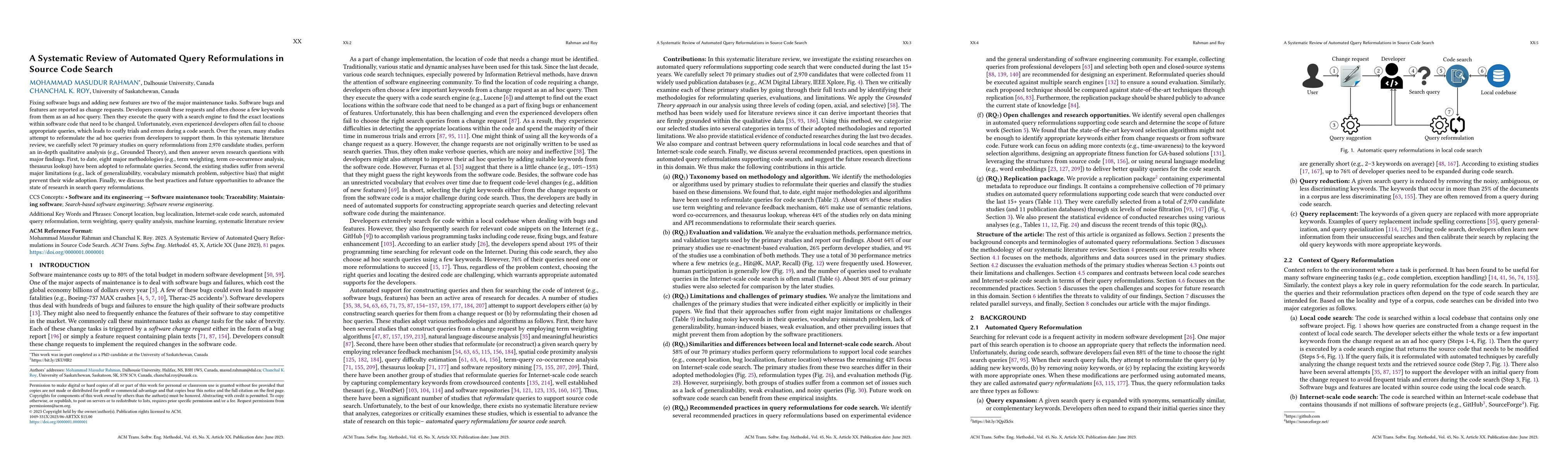Thumbnail for A Systematic Review of Automated Query Reformulations in Source Code
  Search