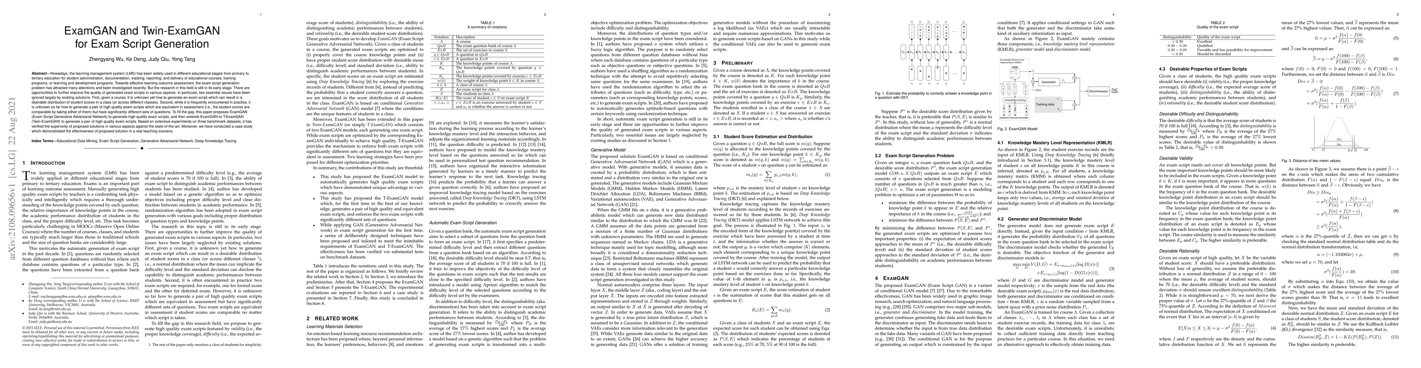 Thumbnail for ExamGAN and Twin-ExamGAN for Exam Script Generation