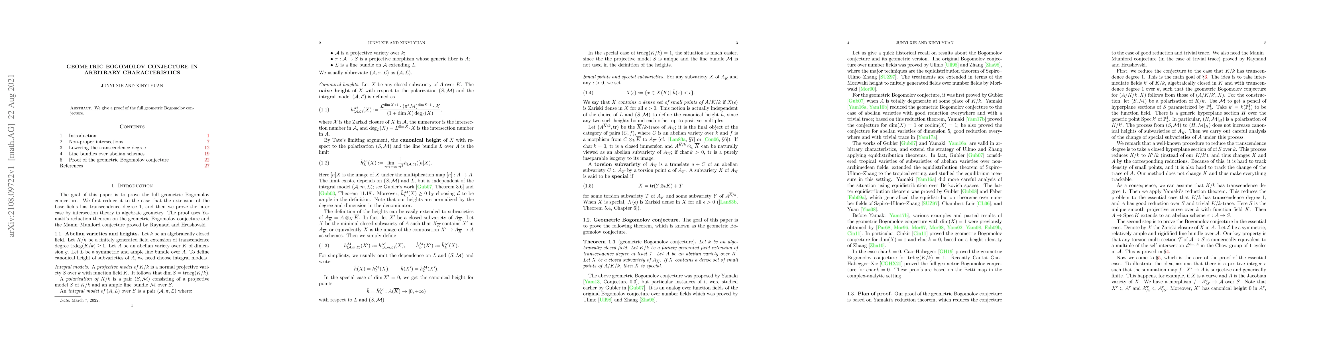 Thumbnail for Geometric Bogomolov conjecture in arbitrary characteristics